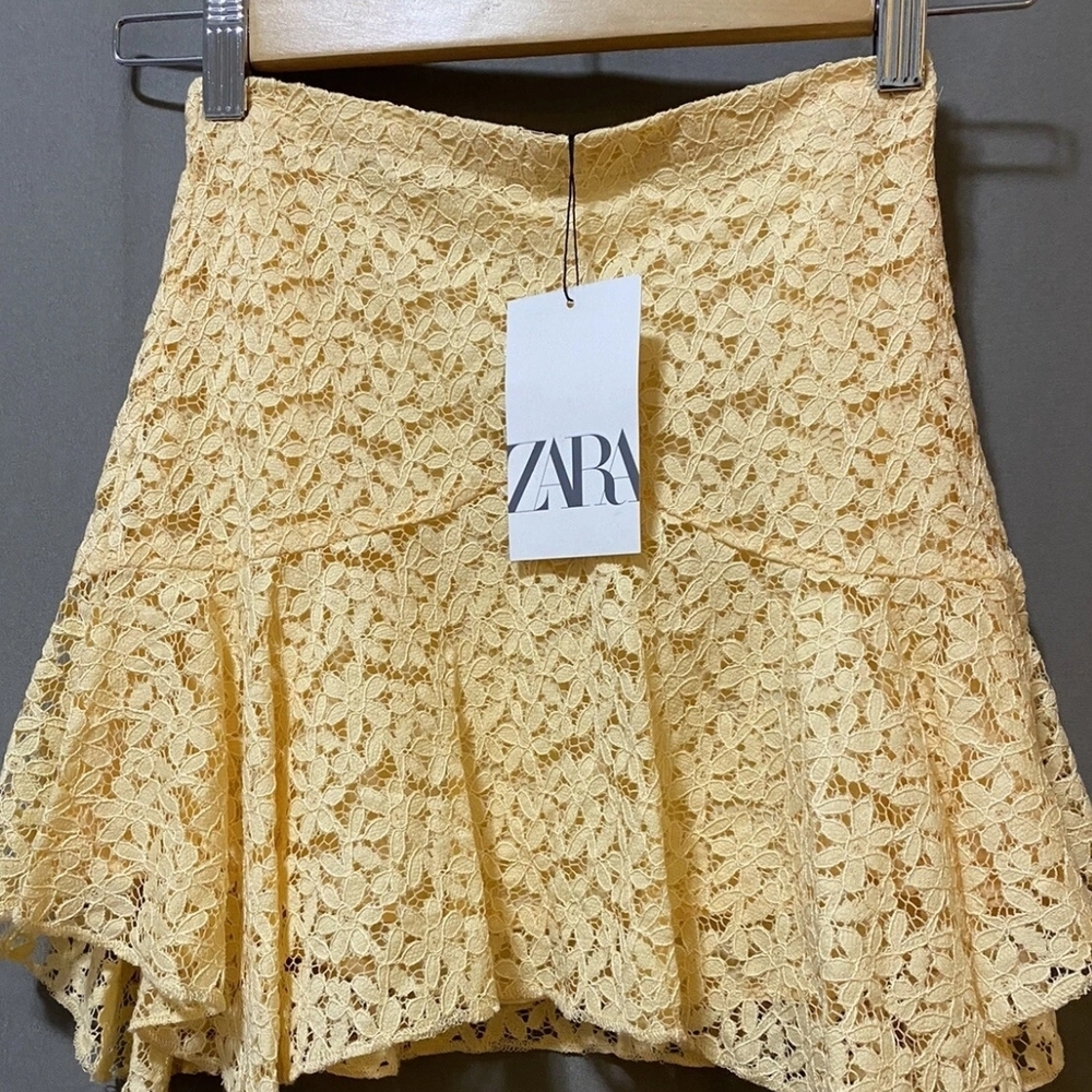 Zara Yellow Lace Girls Skirt 13-14